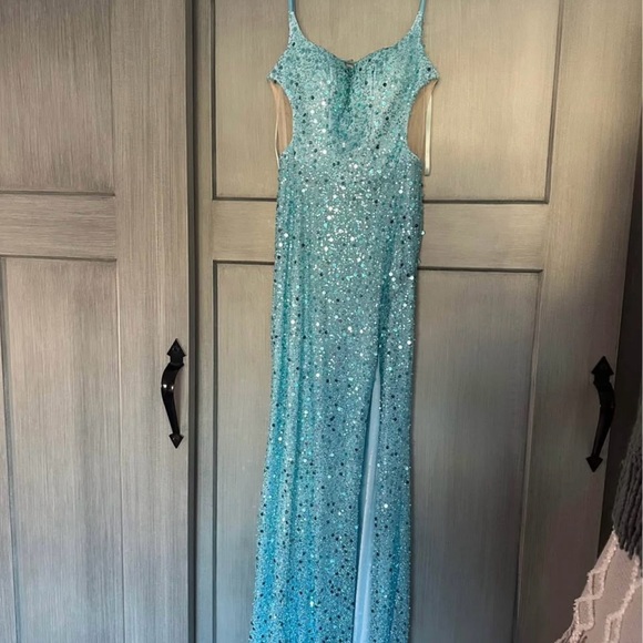 cinderella divine Dresses & Skirts - LaDivine by Cinderella Devine Elegant Light Blue Sequin Prom Homecoming Dress 2